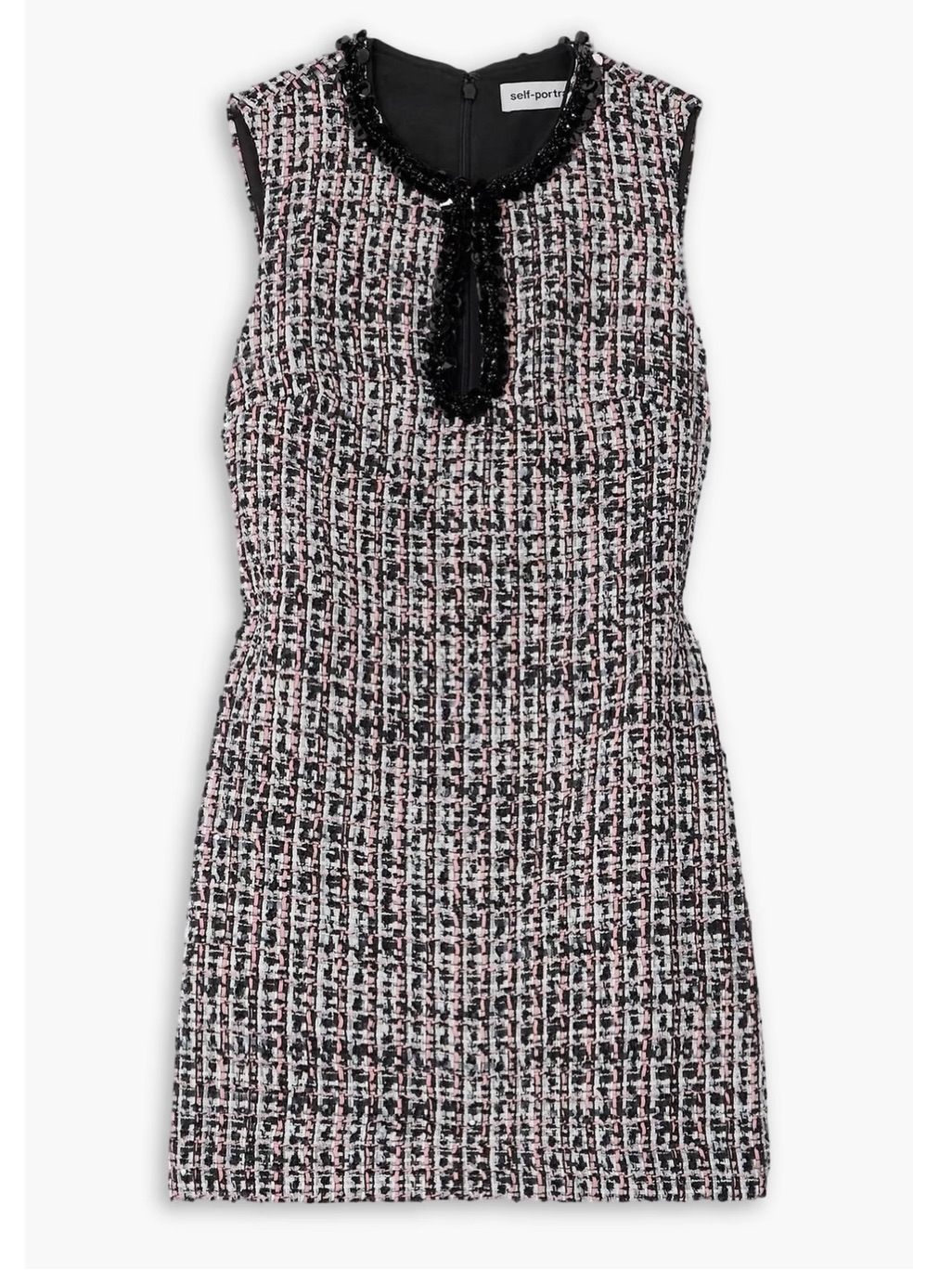 Self Portrait Sequin Embellished Boucle Tweed Mini Dress Nwt